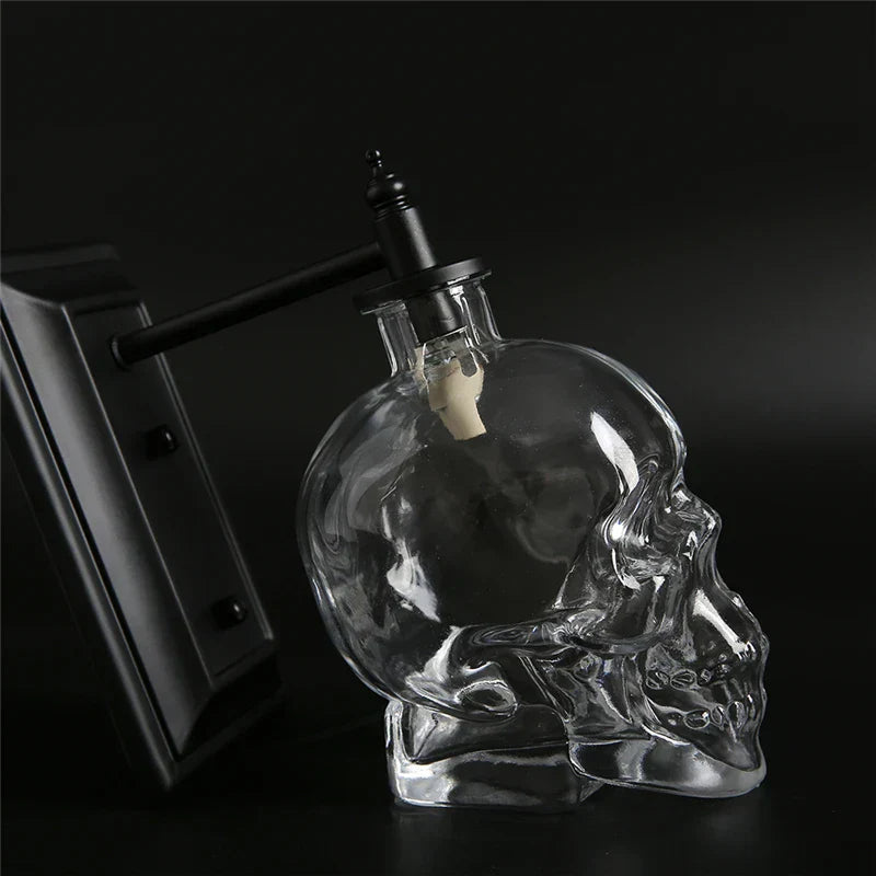 DecorBites™GlassSkullWallSconce:NordicIndustrialVintageLEDWallLampforLivingRoom&Bedroom.