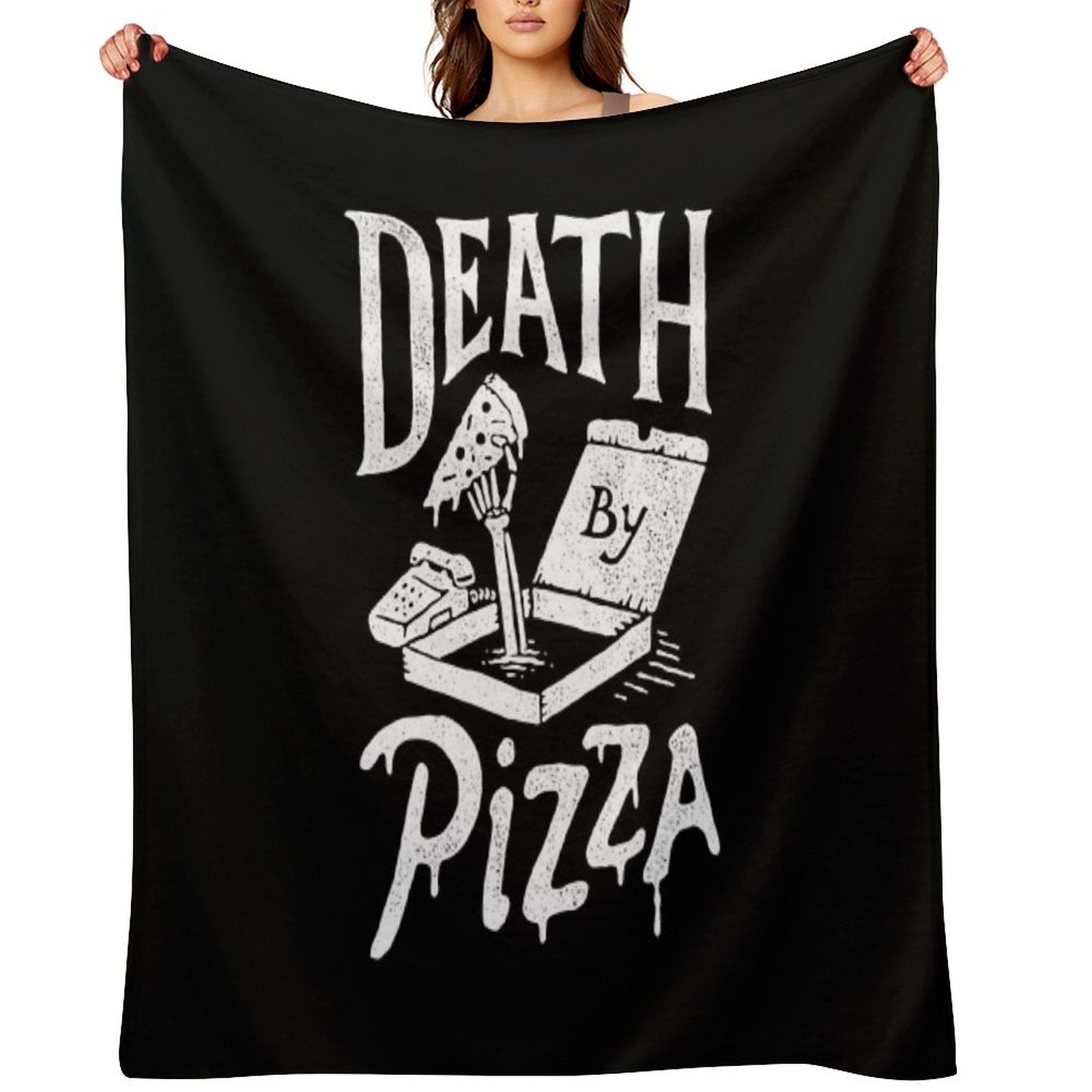 Death By Pizza Throw Blanket