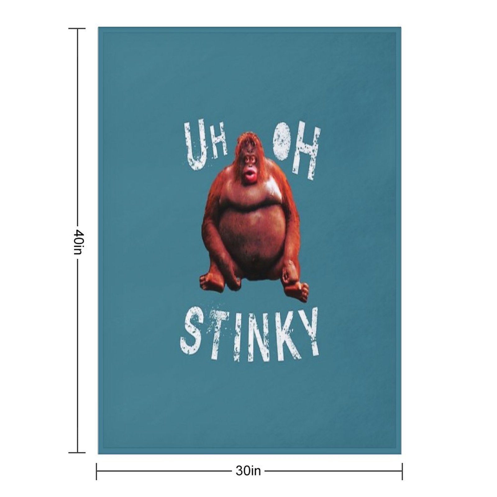 Uh Oh Stinky Le Monke Monkey Funny Dank Meme Pullover Compact Throw Blanket