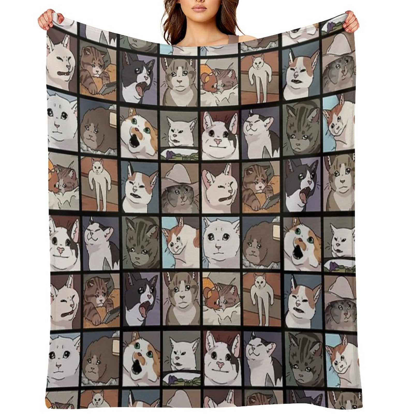 Meme Cats 2.0 Throw Blanket