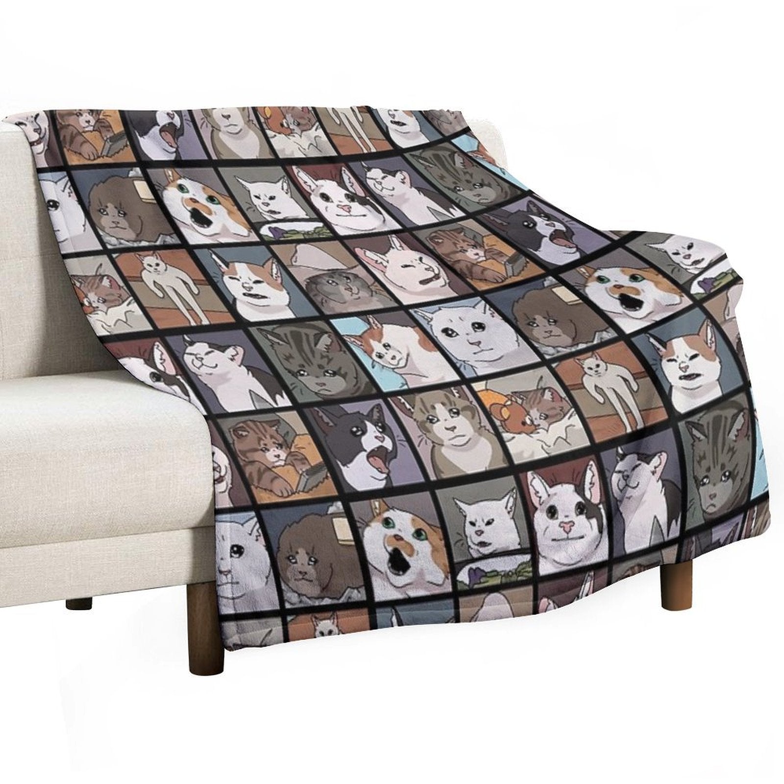 Meme Cats 2.0 Throw Blanket