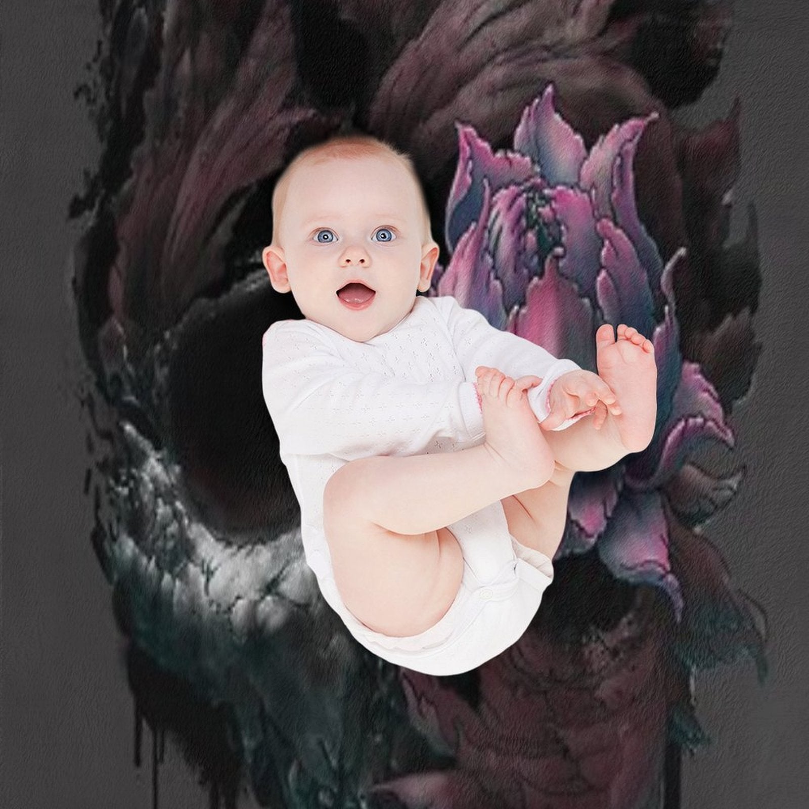 Death Blooms Throw Blanket