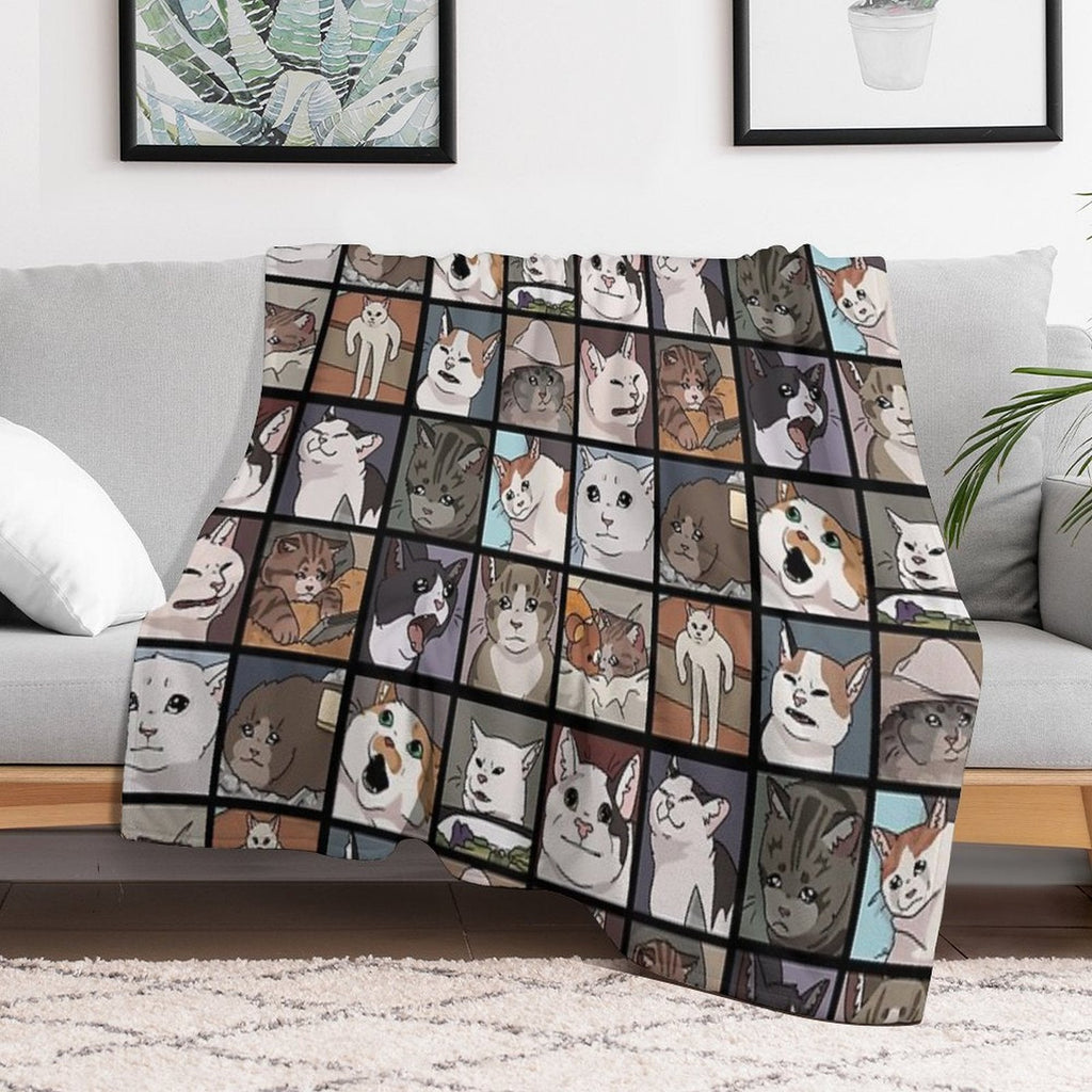 Meme Cats 2.0 Throw Blanket