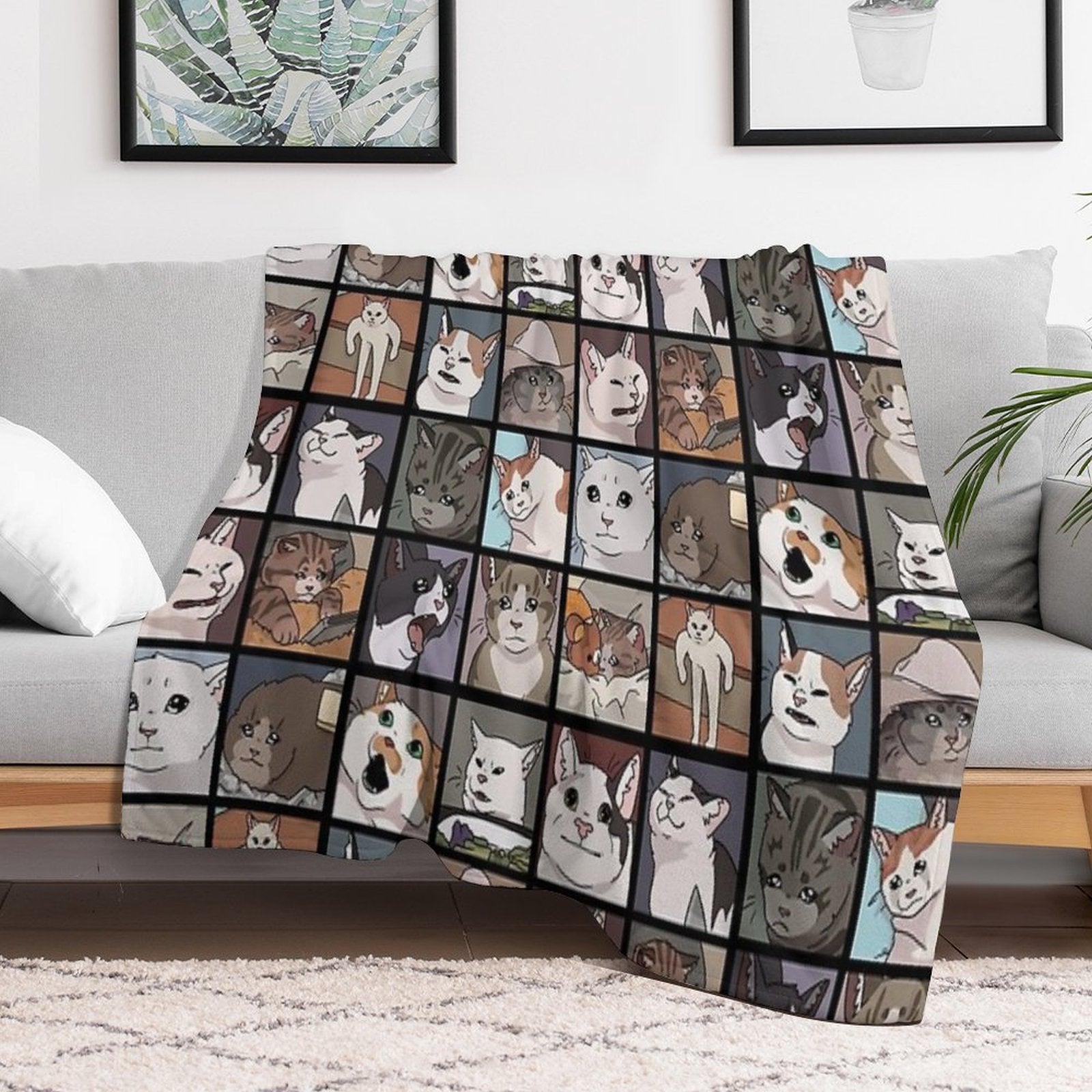 Meme Cats 2.0 Throw Blanket