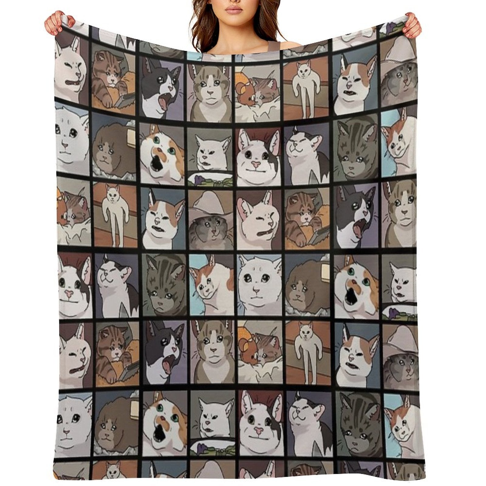 Meme Cats 2.0 Throw Blanket
