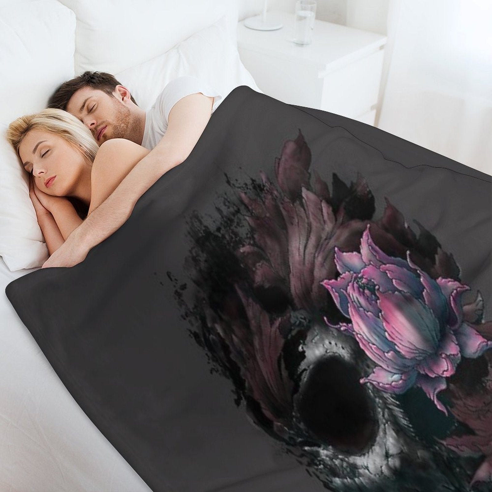 Death Blooms Throw Blanket