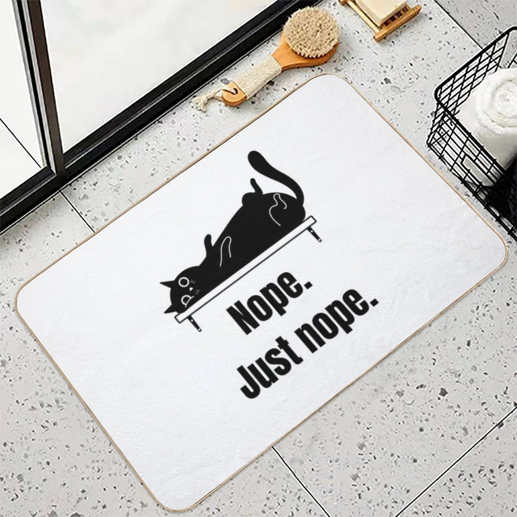 Nope Just Nope Funny Black Cat Gifs  Anti-Trip Bath Mat