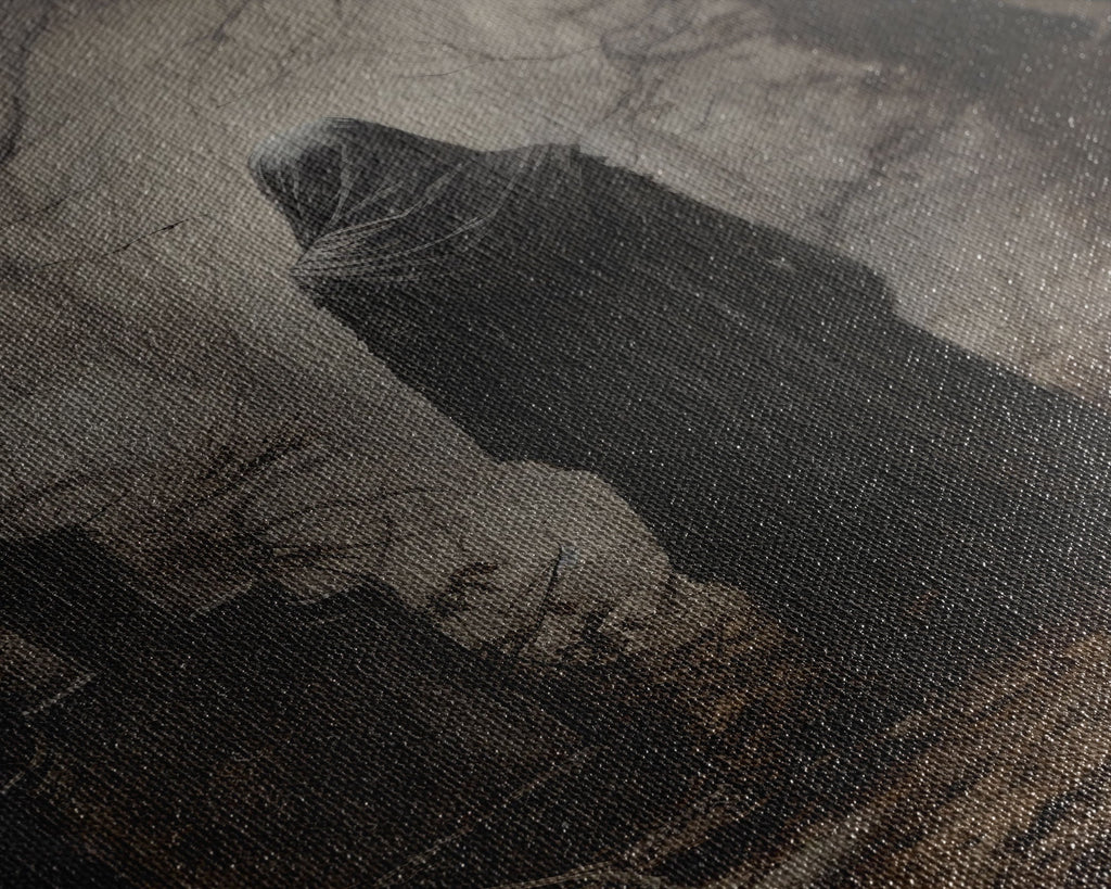 Close-up of Witch in the Cemetery gothic wall art texture