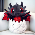Drogo the Dino Egg Plush – 12 in. Black & Red