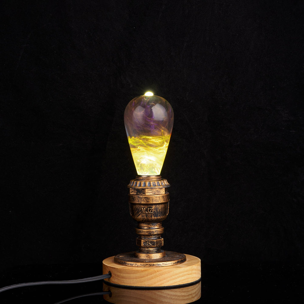 Golden Resin LED Art Bulb