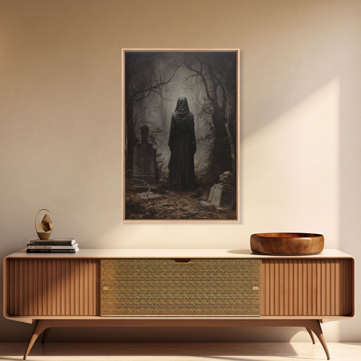 Witch in the Cemetery gothic wall art display