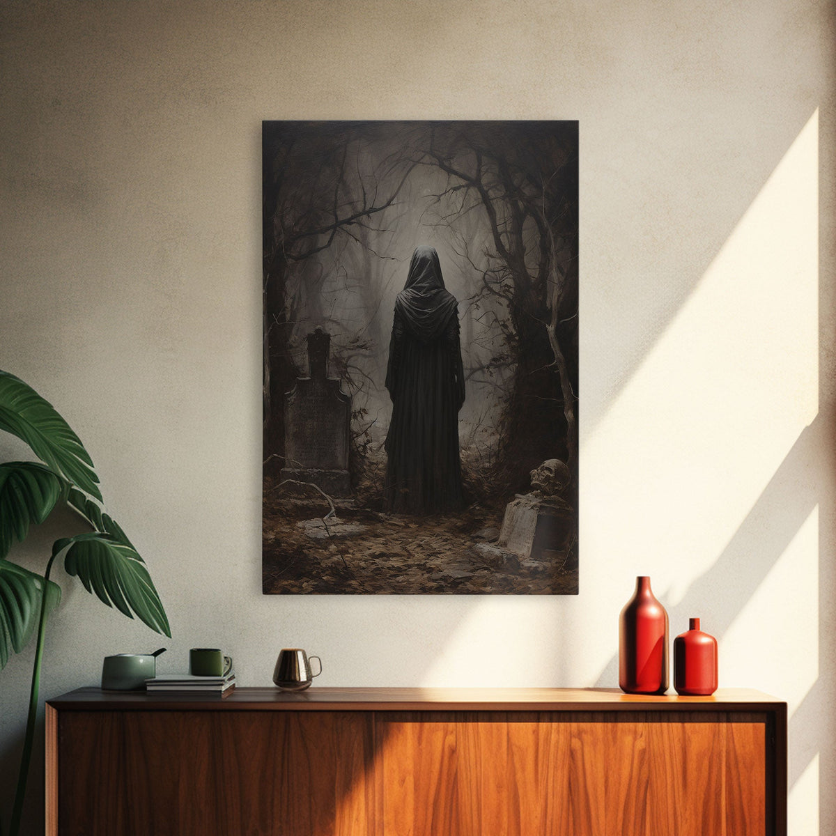 Witch in the Cemetery gothic wall art room display