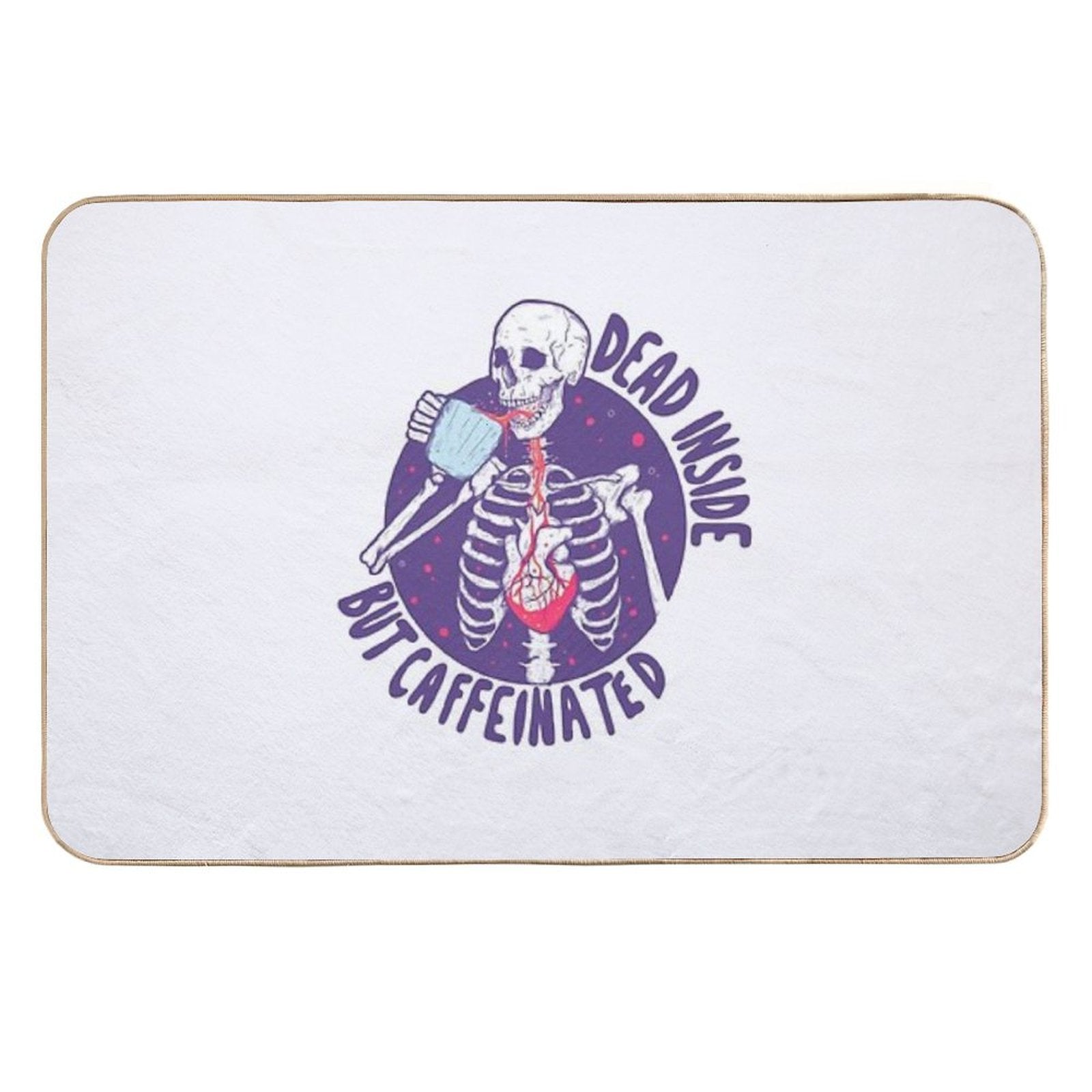 Dead Inside But Caffeinated  Odorless Bath Mat