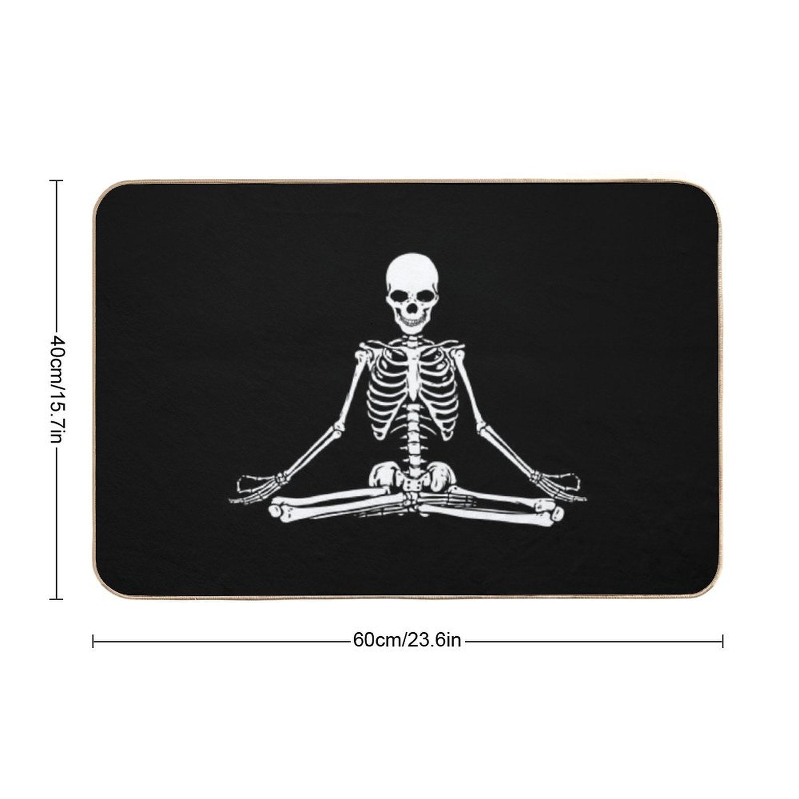 Meditating Skeleton  Pet-Safe Bath Mat