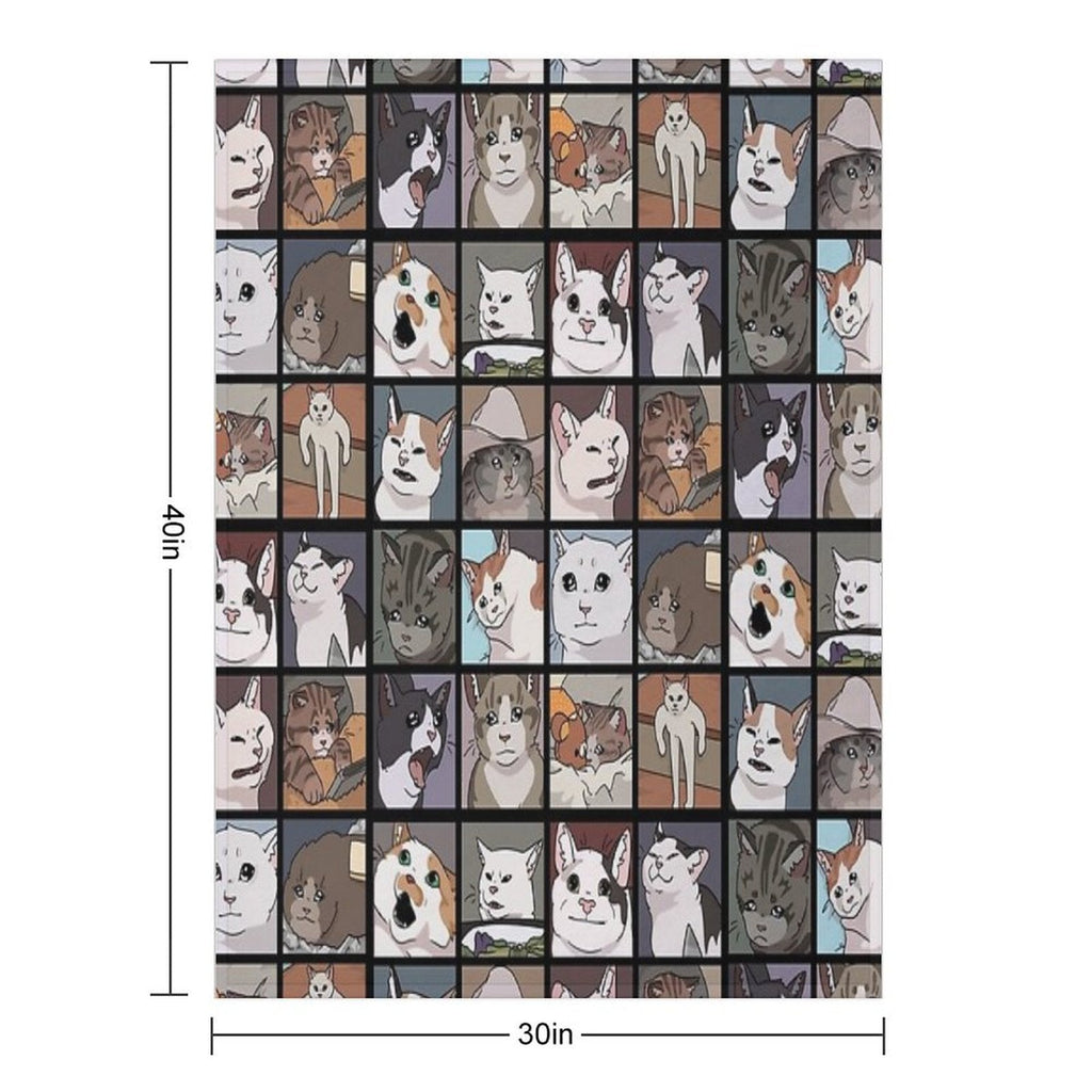 Meme Cats 2.0 Throw Blanket