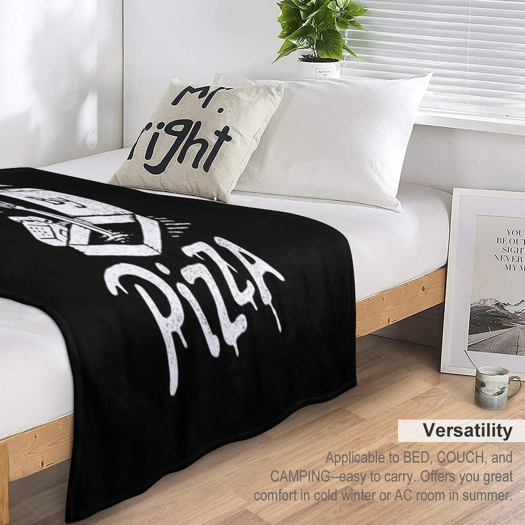 Death By Pizza Throw Blanket