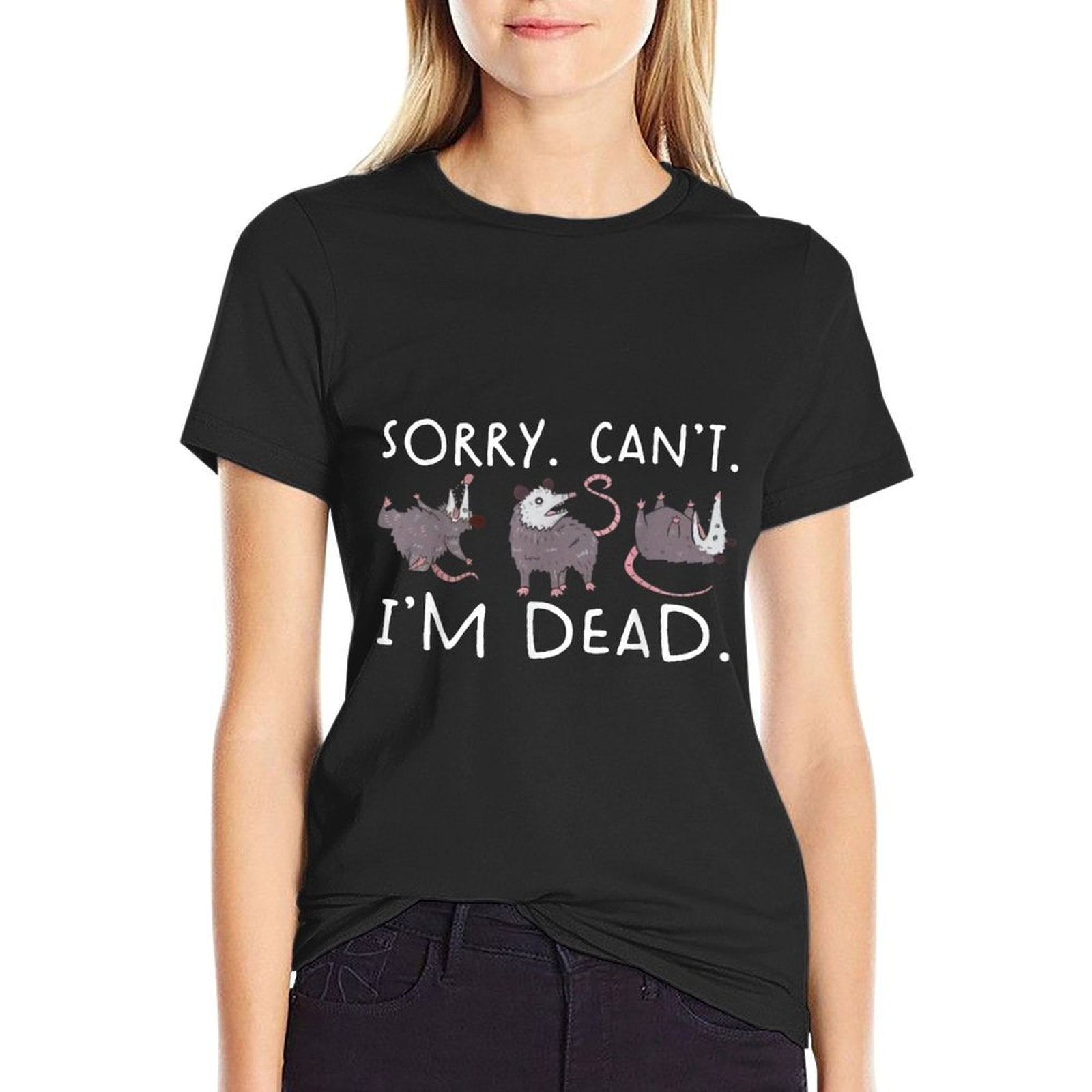 Sorry Can&#39;t Possum Dead Funny Opossum Fake Death Trash Meme T-Shirt
