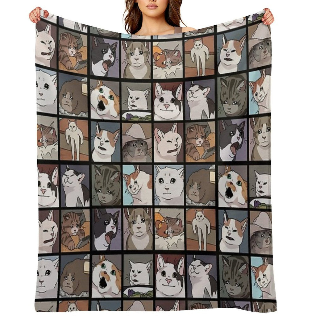 Meme Cats 2.0 Throw Blanket